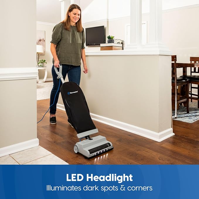 UB0402 Commercial Vacuum Cleaner Ultra-Lightweight 14L Capacity Bagged Upright Vac with LED Headlight and 2-Speed Setting