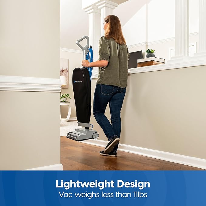 UB0402 Commercial Vacuum Cleaner Ultra-Lightweight 14L Capacity Bagged Upright Vac with LED Headlight and 2-Speed Setting