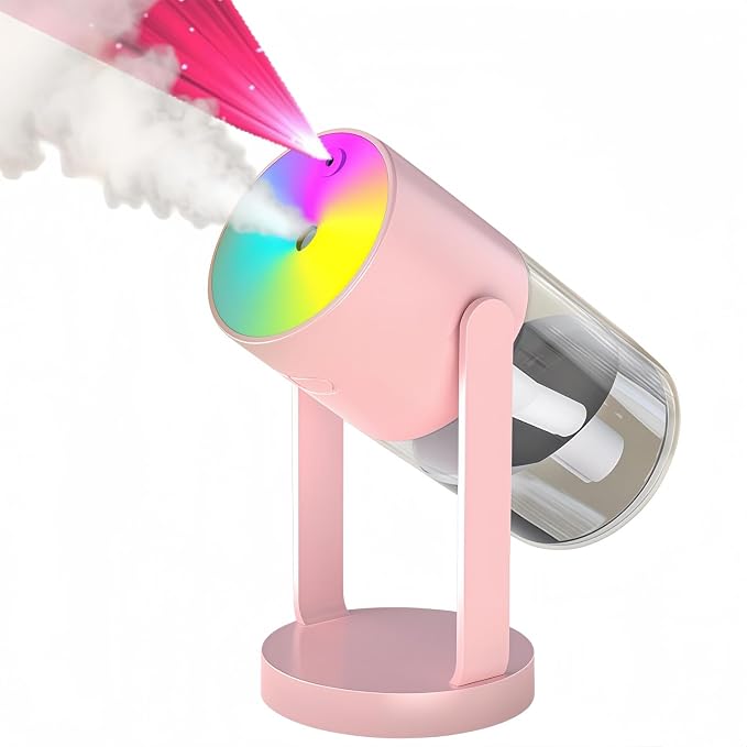 Bedroom Humidifier, USB Mini Portable Humidifier with Ultrasonic Nano-Fine Mist, Auto Shut-Off, Rotatable Design