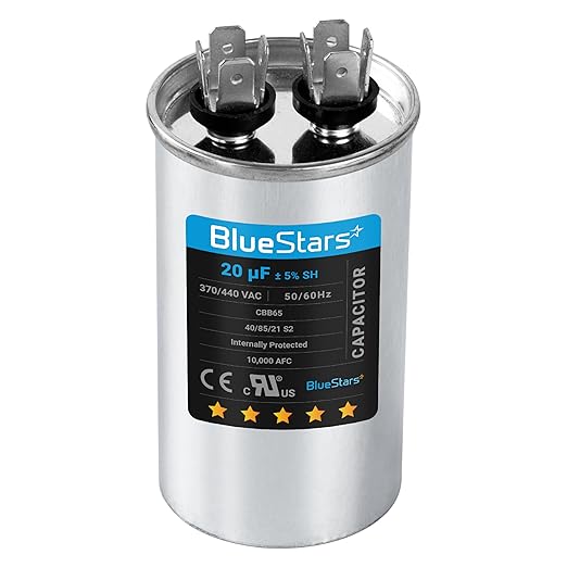 UL Certified] 20 uF MFD uf ± 5% MFD 370 V VAC or 440 Volt CBB65 Multi-Purpose Motor Run Round Capacitor 10000AFC - Compatible