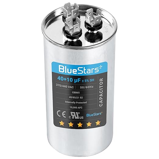 UL Certified] 40+10 uf 40+10 MFD 370-440VAC ±5% Volts Round Run Start Capacitor Electric Replacement Part by