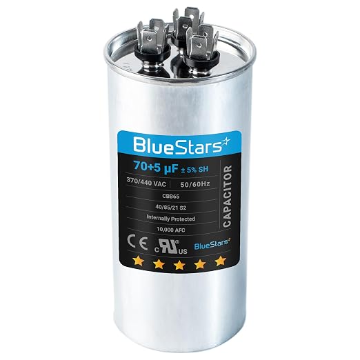 UL Certified] 70+5 uF ±5% 70/5 MFD 370/440 VAC CBB65 Dual Run Circular Start Capacitor - for AC Motor Run or Fan