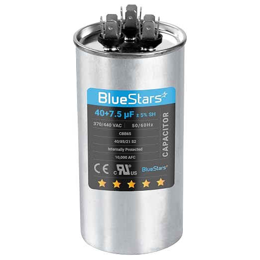 UL Listed] 40+7.5 uF 40/7.5 MFD ±5% 370/440 VAC Dual Run Start Round AC Capacitor CBB65 CBB65B 50/60Hz 10000AFC - Fit