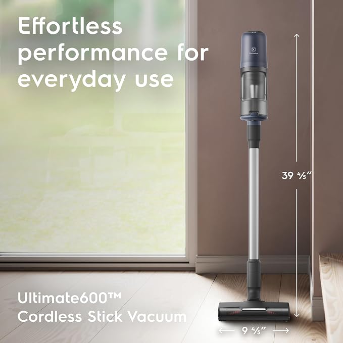 Ultimate600 Cordless Stick Vacuum with PowerPro Bristle Nozzle and Larger Dust Bin Capacity, 50-Minute Run Time, 3 Power