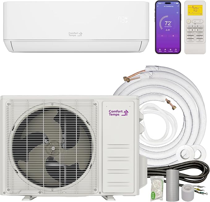 Ultra-Efficient 18,000 BTU/220V Mini Split – 23 SEER for Lower Energy Bills– Pre-Charged, Ductless, Quiet & Comfortable Mini