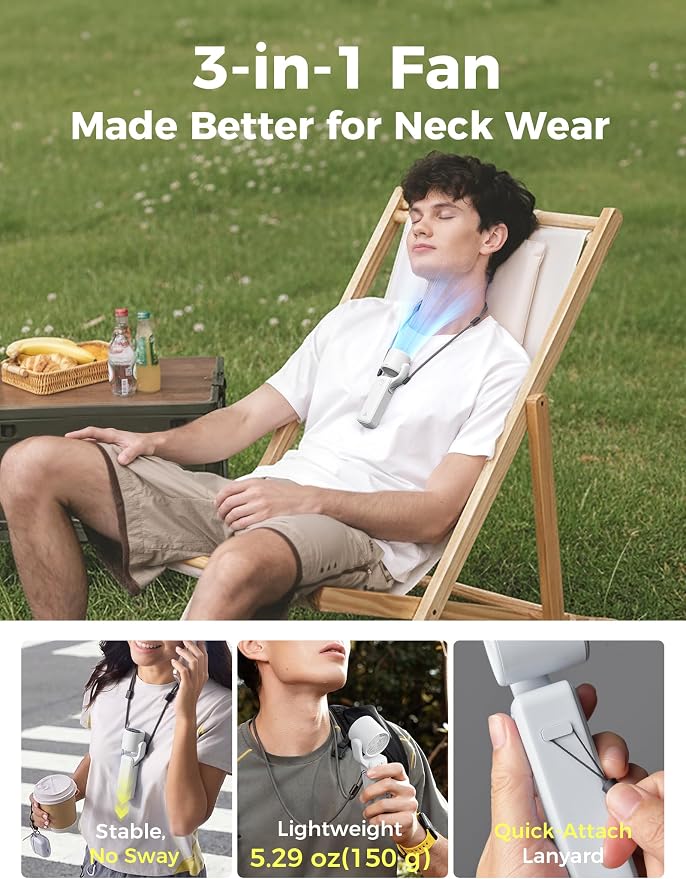 Ultra-Pocket Portable Handheld Turbo Fan, 5 Gear Jet Force Airflow, Up to 15 Working Hours, alternate product view 6