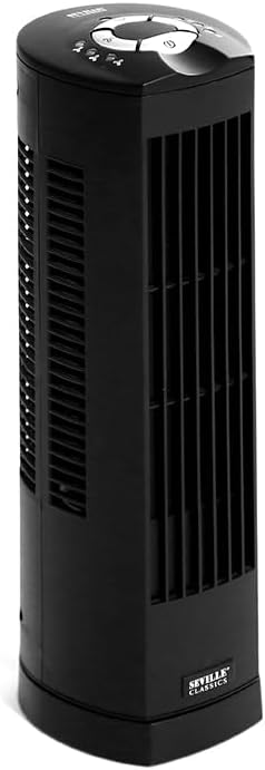 UltraSlimline Indoor Bladeless Oscillating Tower Fan Quiet Cooling LED Display Space-Saving for Home w/ Remote and 7.5H