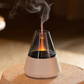 Ultrasonic Aroma Diffuser with Simulated Flame, 150ml, Timer and Auto-Off, LED Ambient Light (White), product image