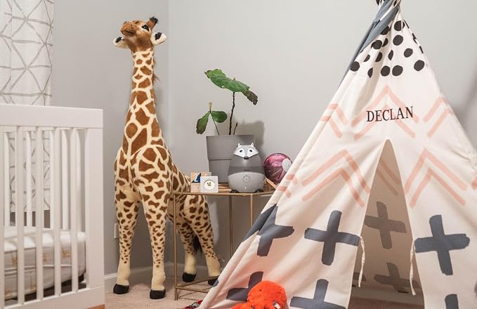 Ultrasonic Cool Mist Animal Humidifier for Kids' Bedroom & Nursery, Adjustable 0.5 Gallon, Auto Shut-Off Silver Fox 0.5