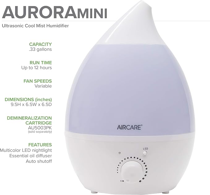 Ultrasonic Cool Mist Humidifier,Whisper-Quiet, Multi Color LED Light, Aroma relaxation Essential Oil Diffuser for Home