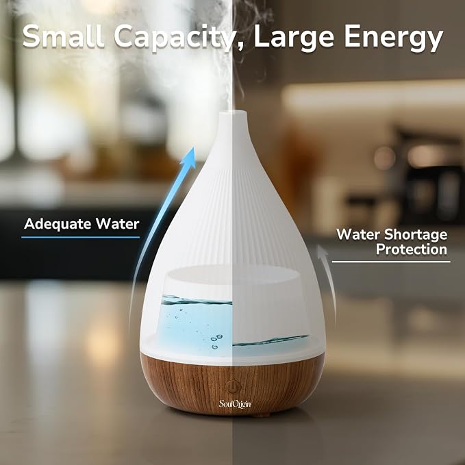 Ultrasonic Essential Oil Diffuser, Home Fragrance Aroma Diffuser with Auto Shut-Off, 8-Color Night Light & Ultra-Quiet
