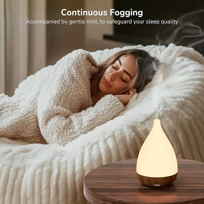 Ultrasonic Essential Oil Diffuser, Home Fragrance Aroma Diffuser with Auto Shut-Off, 8-Color Night Light & Ultra-Quiet