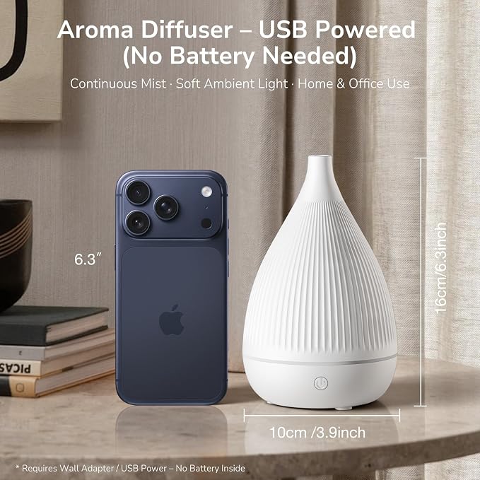 Ultrasonic Essential Oil Diffuser, Home Fragrance Aroma Diffuser with Auto Shut-Off, Color Change Night Light & Ultra-Quiet