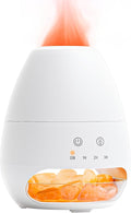 Ultrasonic Essential Oil Diffuser with Himalayan Salt Rock,Flame Diffuser with 2 Color Light,Aromatherapy Oil Diffuser with