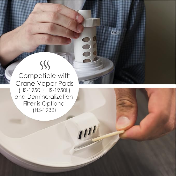 Ultrasonic Teardrop Humidifier for Baby, Cool Mist, Auto Shut off, Adjustable Humidity, for Nursery, Bedroom, Clear and