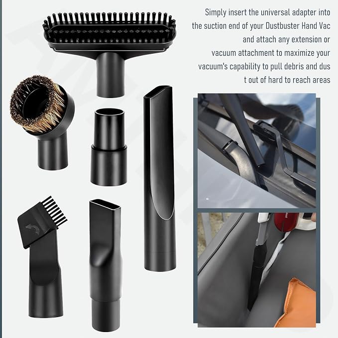 Universal Attachments Adapter Kit - Extendable Crevice Tool Dustbuster Accessories, Compatible with Dustbuster