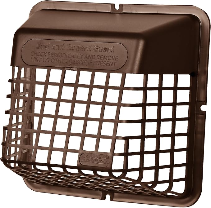 Universal Bird Guard Dryer Vent Cover, For Use with 4 Inches Clothes Dryer Vents, Brown (UBGBB), alternate product view 2