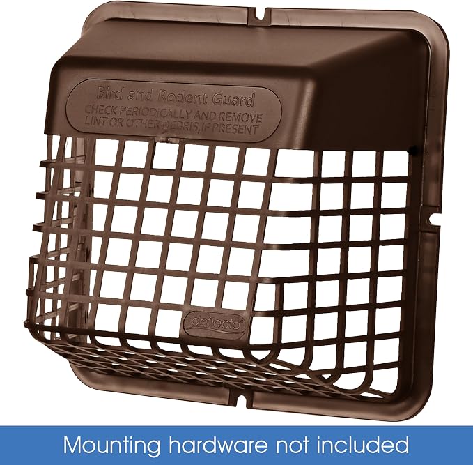 Universal Bird Guard Dryer Vent Cover, For Use with 4 Inches Clothes Dryer Vents, Brown (UBGBB), alternate product view 3