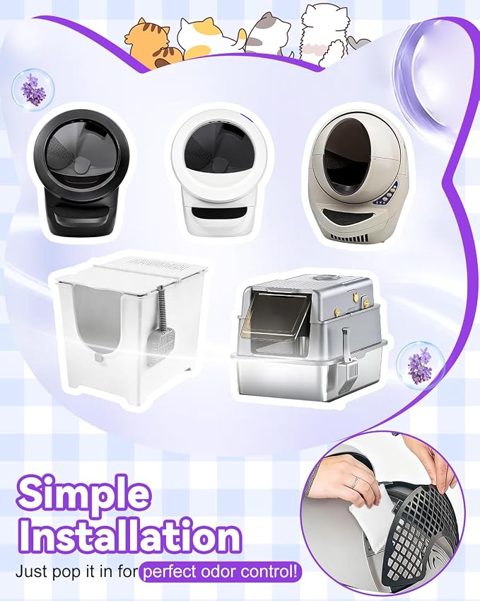 Universal Cat Litter Box Odor Eliminator Refills, Deodorizer Refills fit for Hooded Cat Litter Box, Compatible with