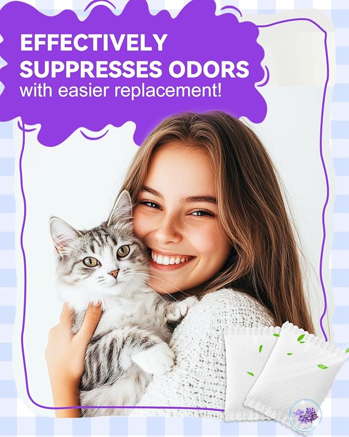 Universal Cat Litter Box Odor Eliminator Refills, Deodorizer Refills fit for Hooded Cat Litter Box, Compatible with
