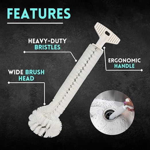 Universal Garbage Disposal Cleaner and Deodorizer, 12" Long Sink & Drain Brush Cleaner for Eliminating Residues &, alternate