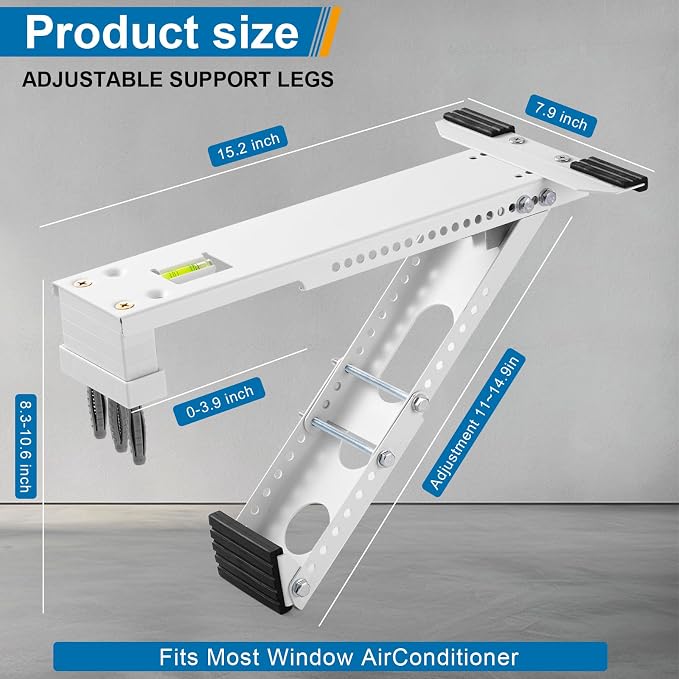 Universal Heavy-Duty Window AC Bracket – Indoor Installation, Supports Up to 165lbs for 5,000-12,000 BTU Units, alternate