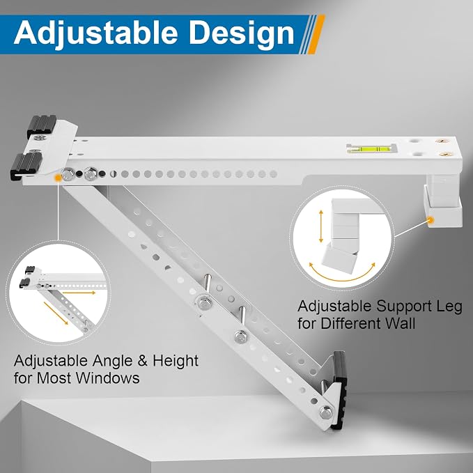 Universal Heavy-Duty Window AC Bracket – Indoor Installation, Supports Up to 165lbs for 5,000-12,000 BTU Units, alternate