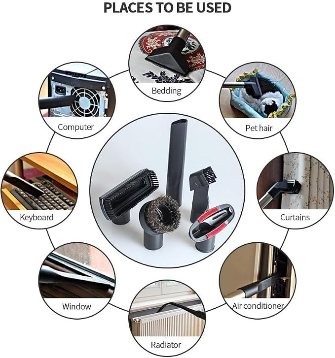 Universal Vacuum Attachments Kit - Attachments1 7/8" to 1 1/4" Vacuum Attachments Cleaners Accessories for Shop