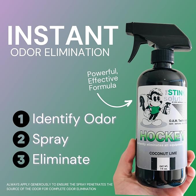 Unscented Hockey Odor Eliminator For Strong Odor: Quickly Banish Sweat & Body Odor From Hockey Gear, alternate product view 3
