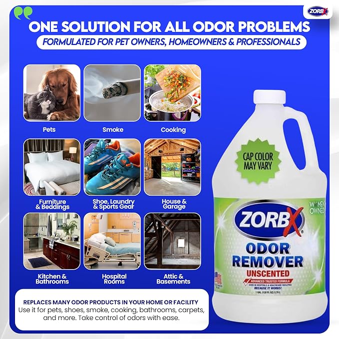 Unscented Odor Eliminator Spray 128 Oz, 1 Gallon - Used in Hospitals & Healthcare Facilities, alternate product view 3