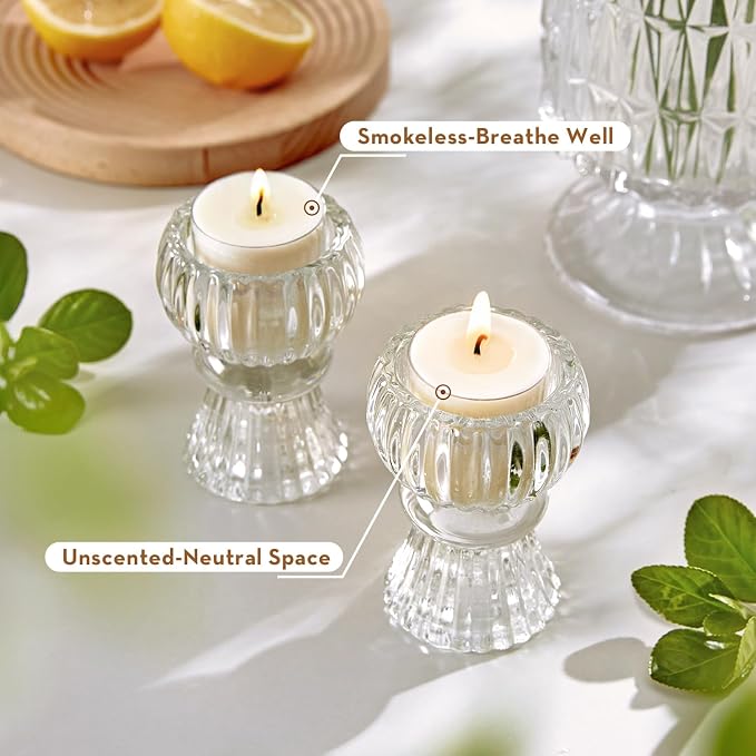 Unscented Soy Tea Lights Candles 50 Pack Bulk, 4 Hours Long Burning White Tea Lights,Non-Paraffin, Smokeless, Mini Tealight