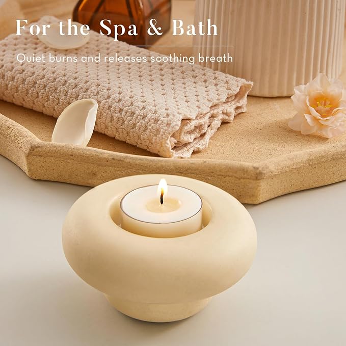 Unscented Soy Tea Lights Candles 50 Pack Bulk, 4 Hours Long Burning White Tea Lights,Non-Paraffin, Smokeless, Mini Tealight