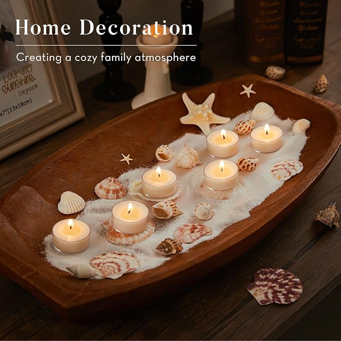Unscented Soy Tea Lights Candles 50 Pack Bulk, 4 Hours Long Burning White Tea Lights,Non-Paraffin, Smokeless, Mini Tealight