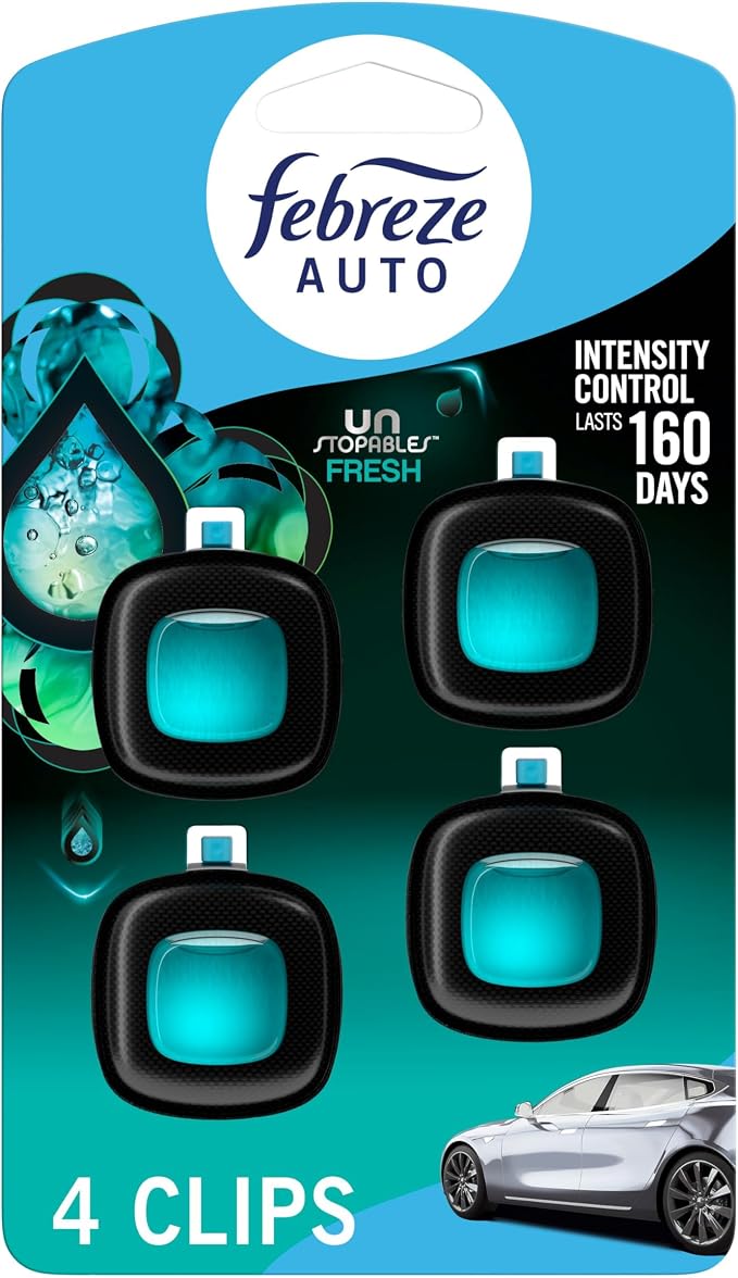 Unstopables Car Odor-Fighting Car Freshener Vent Clip Fresh Scent,.07 oz. Car Vent Clip, Pack of 4, product image