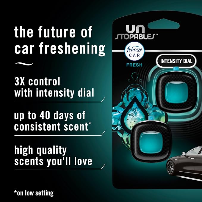 Unstopables Car Odor-Fighting Car Freshener Vent Clip Fresh Scent,.07 oz. Car Vent Clip, Pack of 4, alternate product view 2