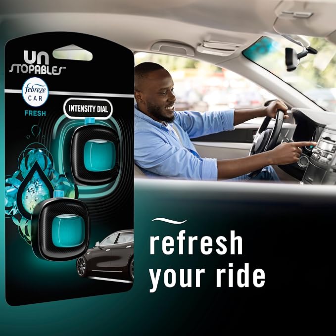 Unstopables Car Odor-Fighting Car Freshener Vent Clip Fresh Scent,.07 oz. Car Vent Clip, Pack of 4, alternate product view 7