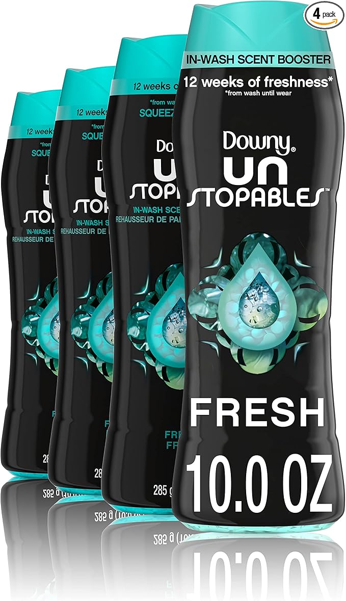 Unstopables Laundry Scent Booster Beads for Washer, Fresh, 10 oz (Pack of 4)