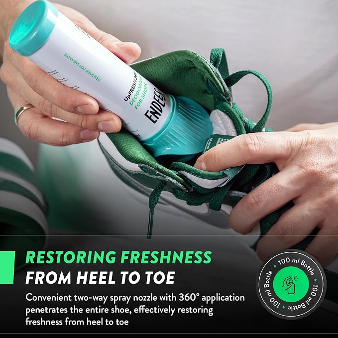 UpFresh 360° Shoe Deodorizer Spray - Foot Odor Eliminator Shoe Spray for Smelly Shoes, Feet, Sneakers, Boots, Athletes Gym