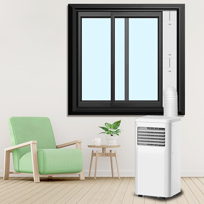 Upgrade Portable Air Conditioner Window Kit with 5.9Inch Exhaust Hose,Portable Air Conditioner Window Vent kit, AC Exhaust
