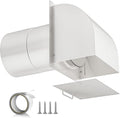 Upgraded] 6 Inch Hooded Wall Vent with Removable Mesh and Cover, Arc-Shaped 6'' Exhaust Vent Cover Cap for Kitchen Range