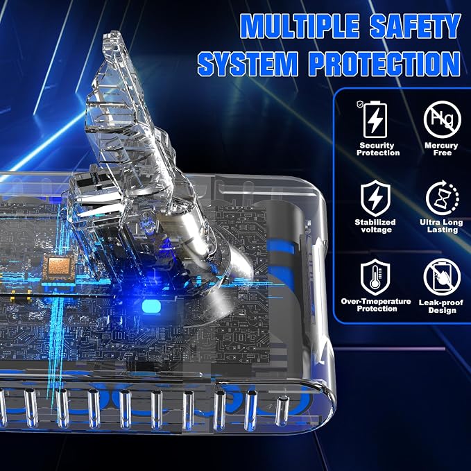 Upgraded 8000mAh V7 Animal Battery Replacement for SV11 V7 Motorhead Animal Trigger HEPA Mattress Fluffy Absolute