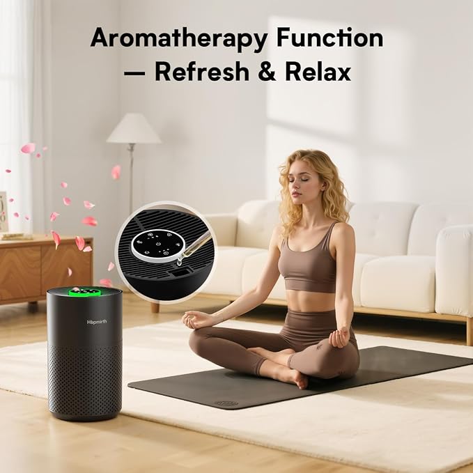 Upgraded Air Purifiers for Bedroom & Home with H14 True HEPA Filter, Covers Up to 1280ft2, 360° Air Intake, Quiet Pet Air
