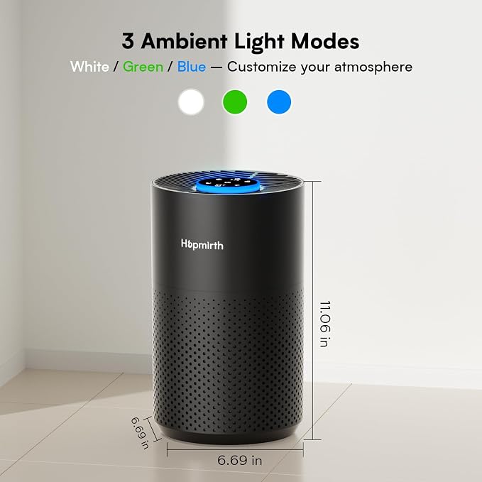 Upgraded Air Purifiers for Bedroom & Home with H14 True HEPA Filter, Covers Up to 1280ft2, 360° Air Intake, Quiet Pet Air