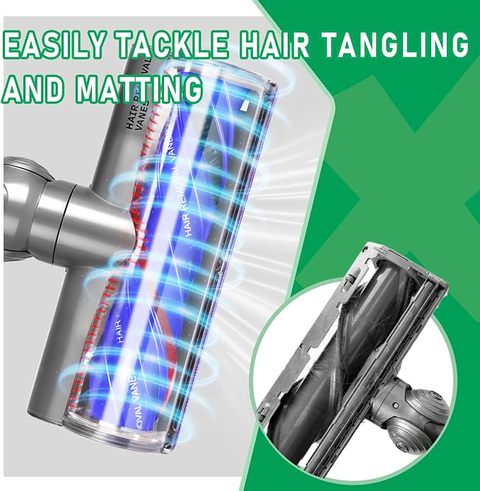 Upgraded Anti-Tangle Replacement Motorized Head Compatible with V9 / Digital / V12 | Direct-Drive Cordless, alternate