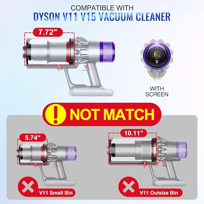 Upgraded Dust Bin Compatible with V11 V15 SV14 SV15 SV22 Vacuum Cleaner Canister, Vacuum Bin Replacement for Part no.