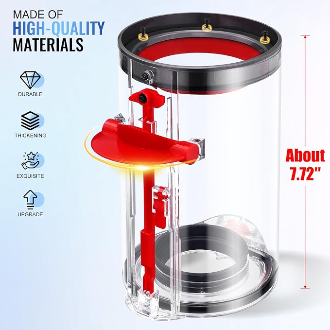 Upgraded Dust Bin Compatible with V11 V15 SV14 SV15 SV22 Vacuum Cleaner Canister, Vacuum Bin Replacement for Part no.