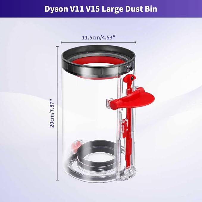 Upgraded Dust Bin Replacement Compatible With V11 V15 SV14 SV15 SV22 Vacuum Cleaner,Canister Bin for Part no.970050-01