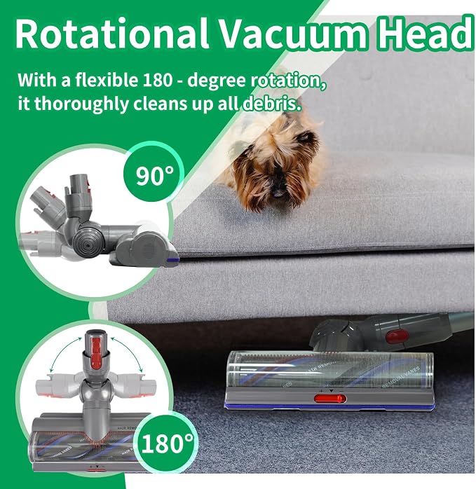 Upgraded High Torque Cleaner Head Replacement for V11 V15 V10 Cordless Vacuum Cleaner,Vacumm Head with Anti-Tangle and