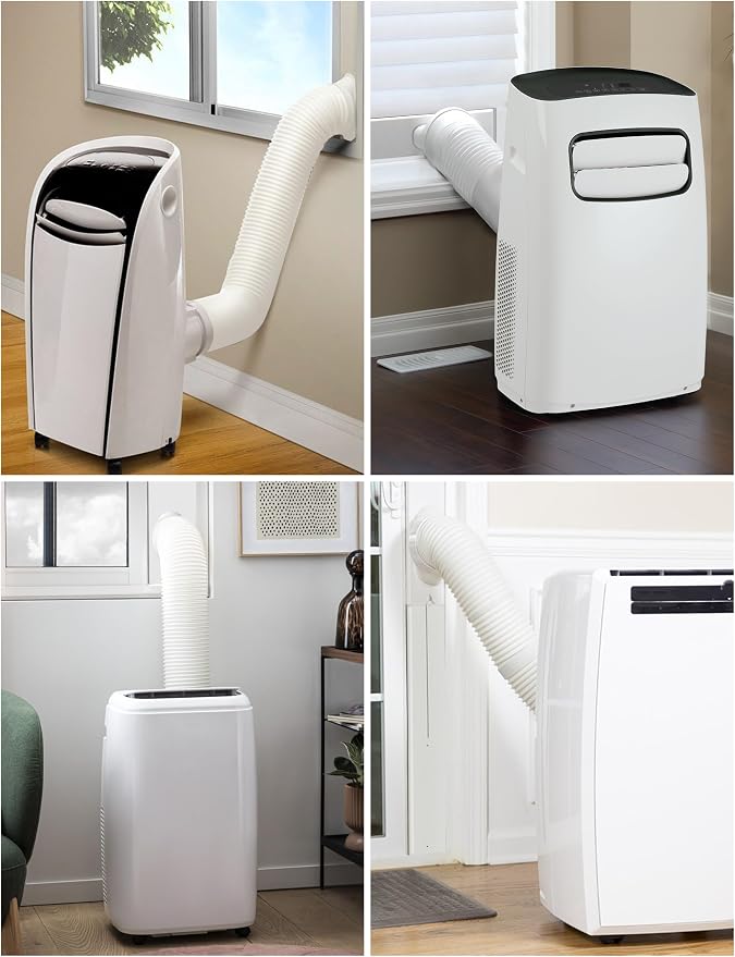 Upgraded Portable Air Conditioner Window Vent Kit, With 5.9 Exhaust Hose, 6 Slide Seal Plates, Universal Coupler, Adjustable