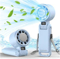 Upgraded Portable Handheld Fan with 60°F Ice Cooling, Up tp 12Hrs Personal Fans Portable Rechargeable, 5 Speed 25550RPM